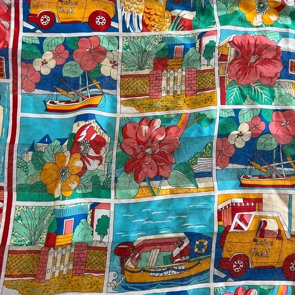 NWOT Gorgeous Italian red silk scarf - Picture 5 of 11